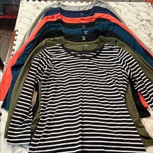 a.n.a assorted colors Long Sleeve stretch Tee Versatile Comfort